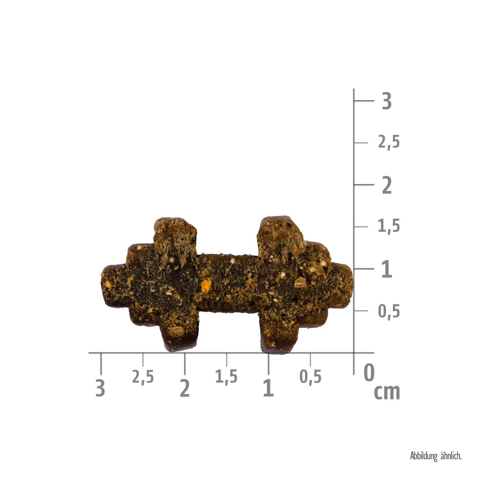 Bild von der Größe vom Snack des Produktes: Brit Hund Premium Soft Functional Snack Light Leichte Kost - Rabbit Papaya Kaninchen mit Papaya
