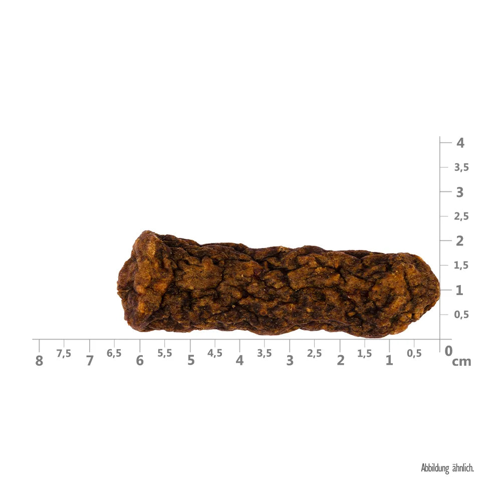 Bild von der Größe vom Snack des Produktes: Brit Hund Premium Meaty Jerky Snack Luftgetrocknete Fleischriegel Chicken with Insect Huhn mit Insekt