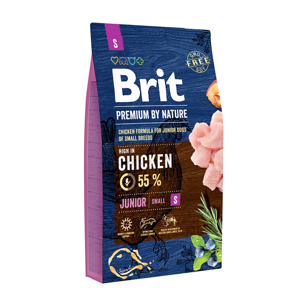 Bild vom Produkt: Brit Hund Premium by Nature Trockenfutter für Junior Hunde kleiner Rassen S - Chicken Huhn 8kg