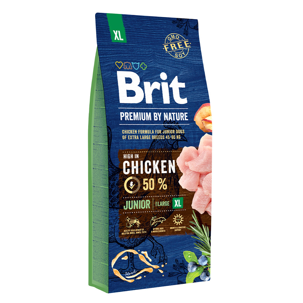 Bild vom Produkt: Brit Hund Premium by Nature Trockenfutter für Junior Hunde sehr großer Rassen XL - Chicken Huhn 15kg