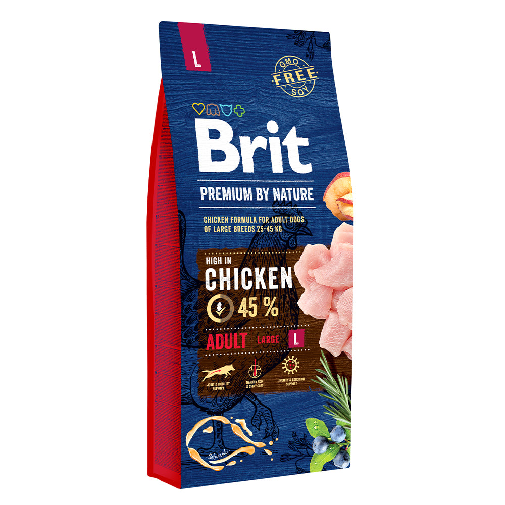 Bild vom Produkt: Brit Hund Premium by Nature Trockenfutter für adulte Hunde großer Rassen L - Chicken Huhn 15kg