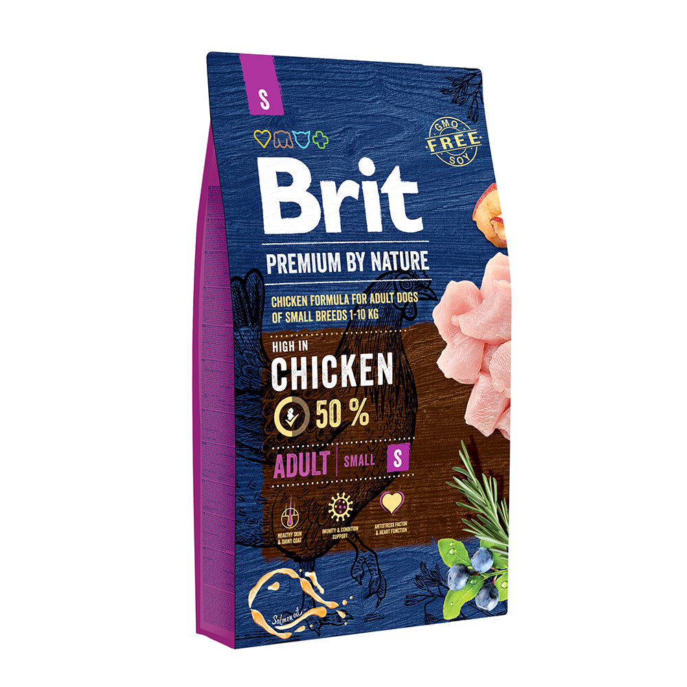 Bild vom Produkt: Brit Hund Premium by Nature Trockenfutter für adulte Hunde kleiner Rassen S - Chicken Huhn 8kg