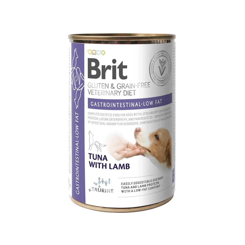 Bild vom Produkt: Brit Premium veterinär Diät Nassfutter Dose für adulte Hunde - Thunfisch und Lamm - Gastrointestinal Low Fat Magen-Darm 400g
