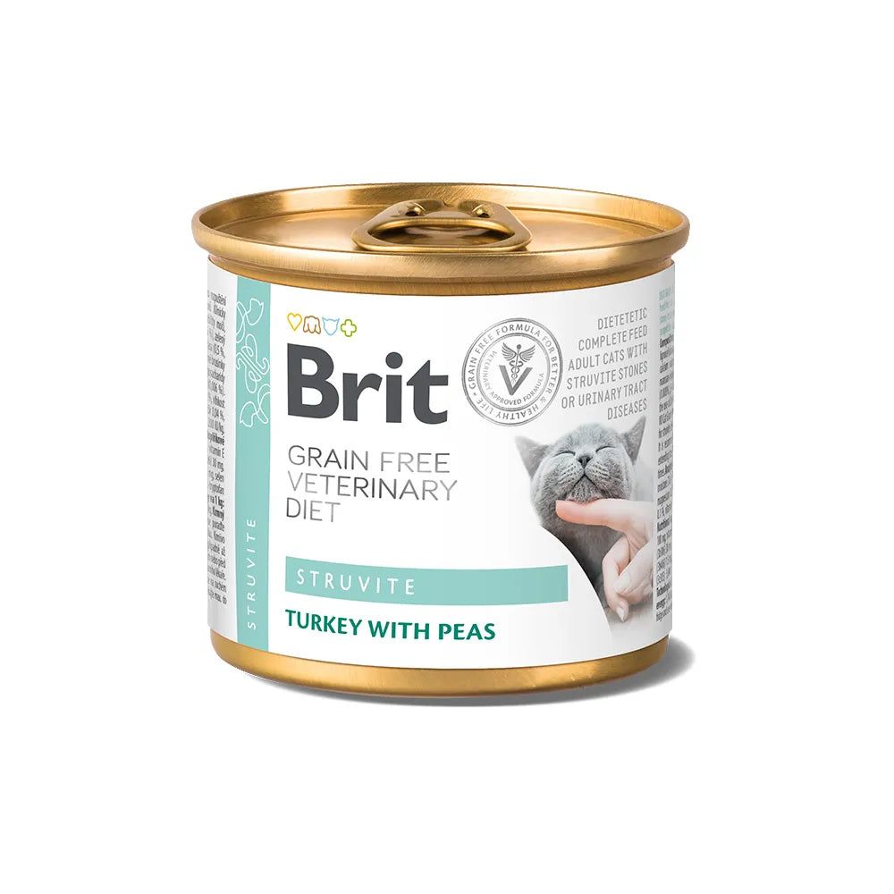 Bild vom Produkt: Brit Premium veterinär Diät Nassfutter Dose für adulte Katzen - Truthahn mit Erbsen - Struvite Struvit 200g