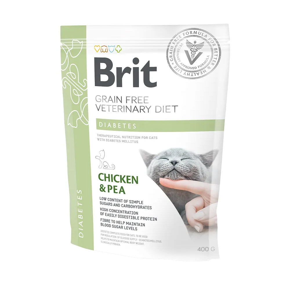Bild vom Produkt: Brit Premium veterinär Diät Trockenfutter für adulte Katzen - Chicken & Peas Huhn mit Erbsen - Diabetes 400g
