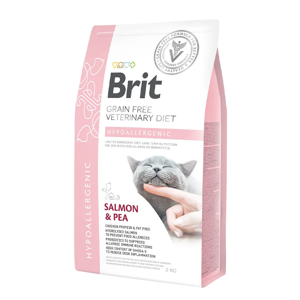 Bild vom Produkt: Brit Premium veterinär Diät Trockenfutter für adulte Katzen - Salmon & Peas Lachs mit Erbsen - Hypoallergenic Hypoallergen 2kg