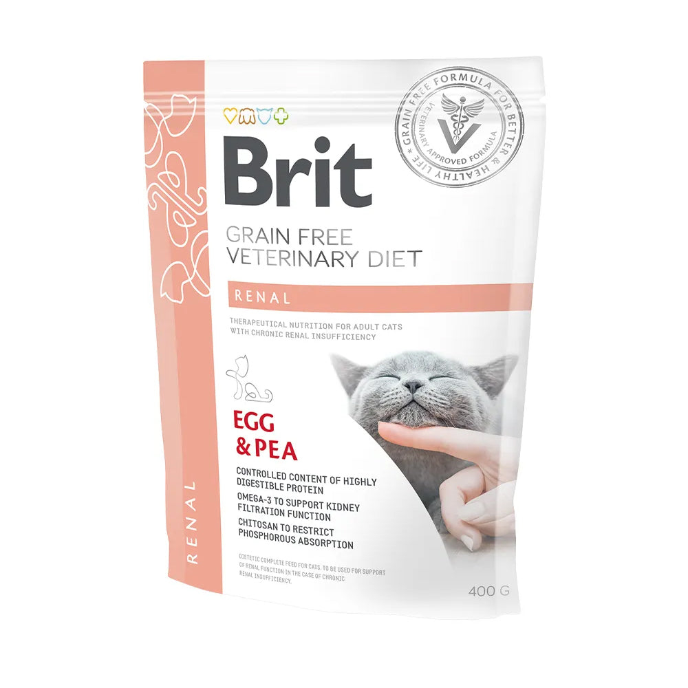 Bild vom Produkt: Brit Premium veterinär Diät Trockenfutter für adulte Katzen - Egg & Peas Ei mit Erbsen - Niere / Renal 400g