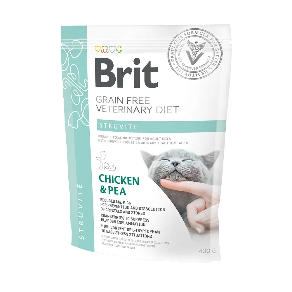 Bild vom Produkt: Brit Premium veterinär Diät Trockenfutter für adulte Katzen - Chicken & Peas Huhn mit Erbsen - Struvite Struvit 400g