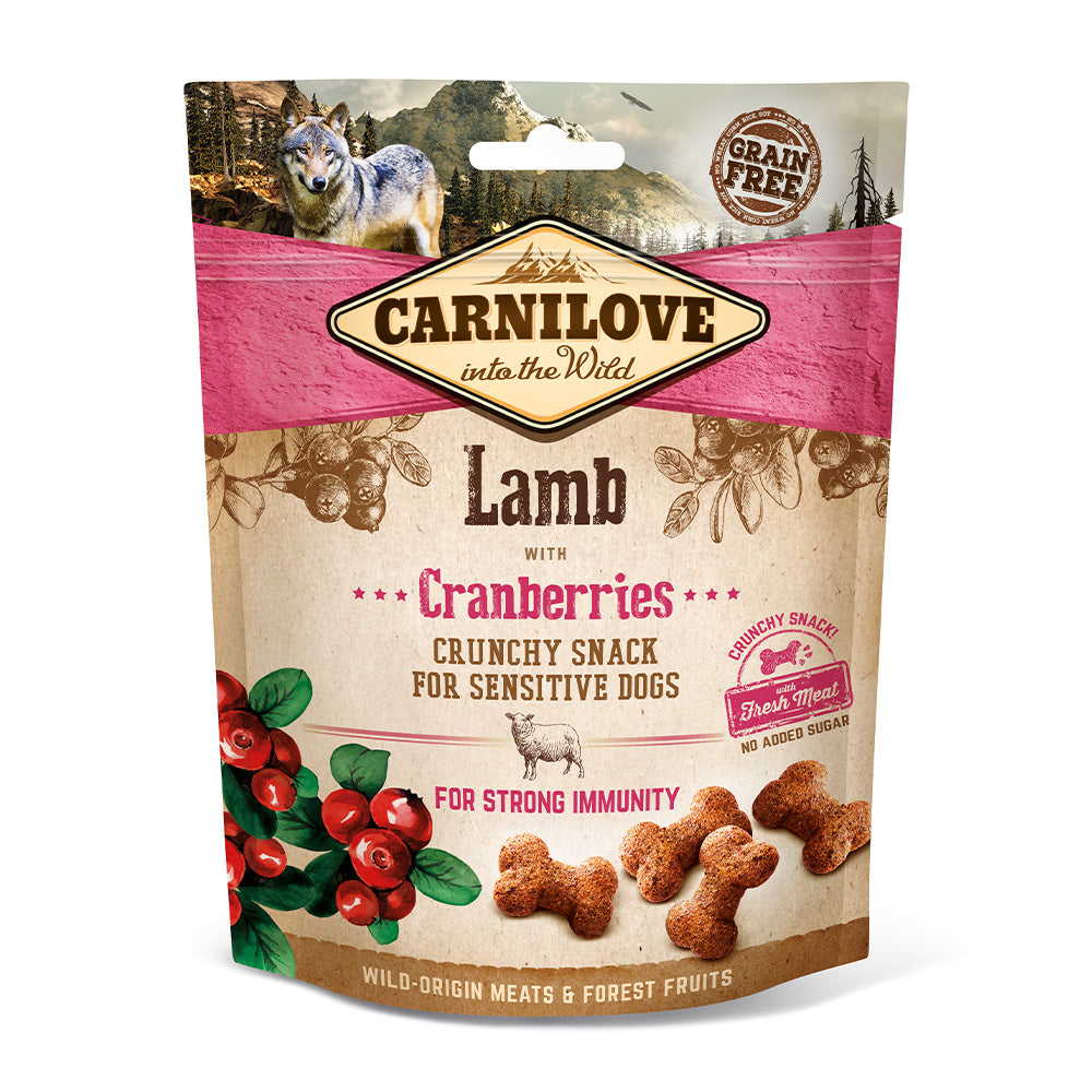 Bild vom Produkt: Carnilove Premium Crunchy Snack Lamb with Cranberries Lamm mit Cranberries 200g