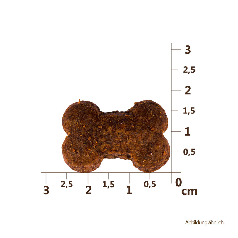 Bild von der Größe vom Snack des Produktes: Carnilove Premium Crunchy Snack Wild Boar with Rosehips Wildschwein mit Hagebutte