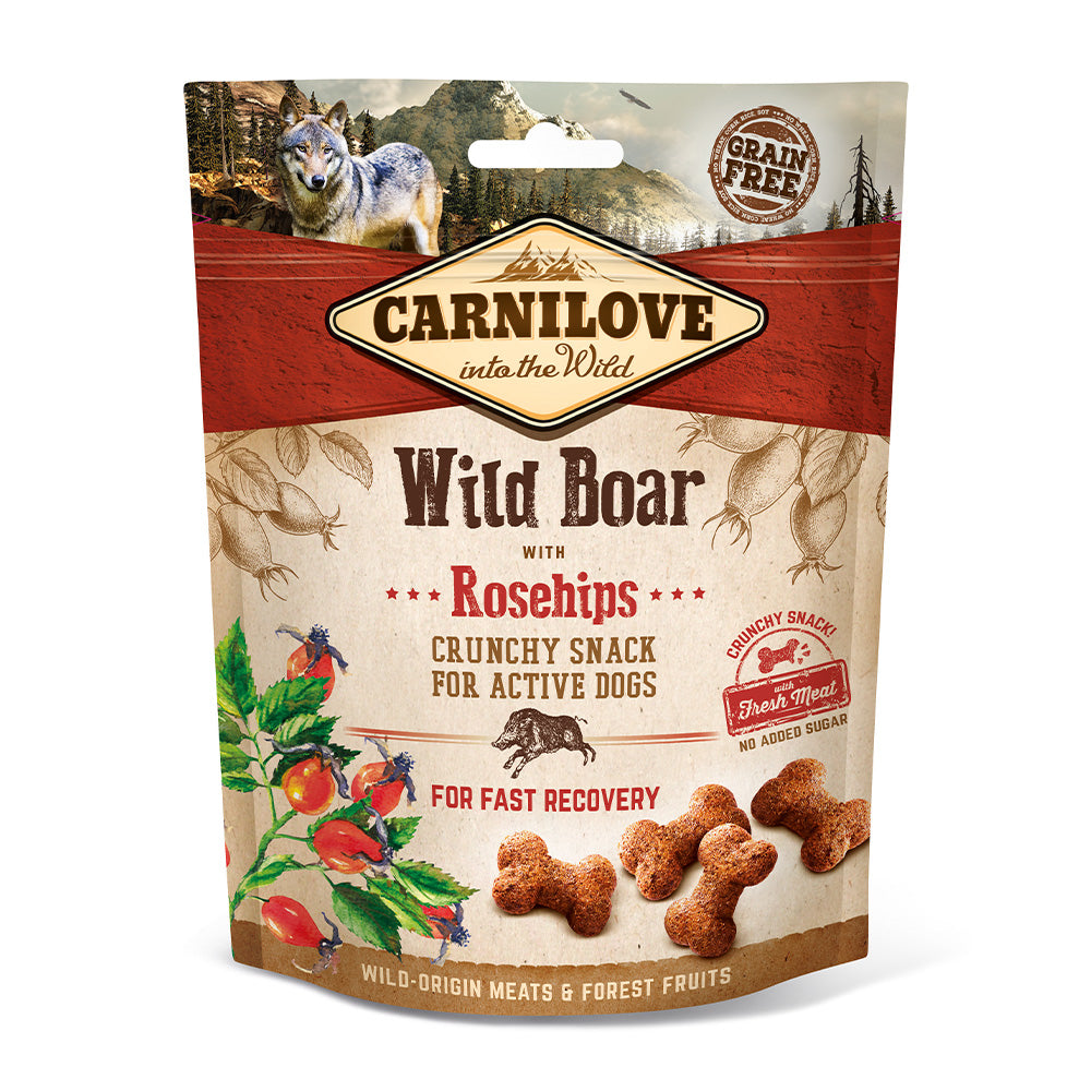 Bild vom Produkt: Carnilove Premium Crunchy Snack Wild Boar with Rosehips Wildschwein mit Hagebutte 200g