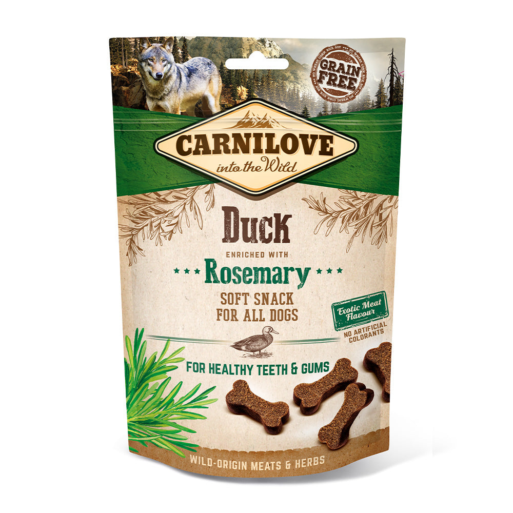 Bild vom Produkt: Carnilove Premium Soft Snack Duck with Rosemary Ente mit Rosmarin 200g