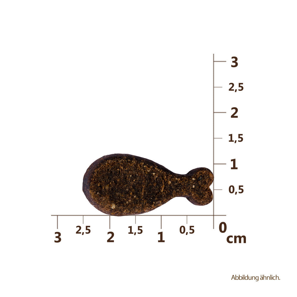 Bild von der Größe vom Snack des Produktes: Carnilove Premium Soft Snack Quail with Oregano Wachtel mit Oregano