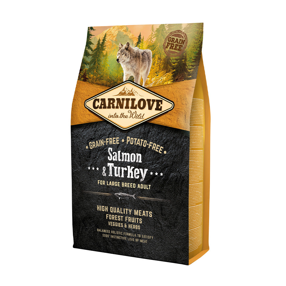 Bild vom Produkt: Carnilove Premium Trockenfutter für adulte Hunde großer Rassen Salmon and Turkey Lachs und Truthahn 4kg