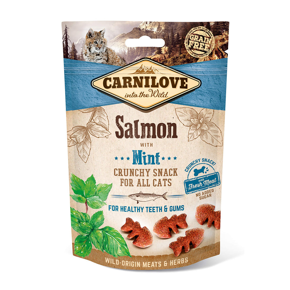 Bild vom Produkt: Carnilove Premium Crunchy Snack für adulte Katzen Salmon with Mint Lachs mit Minze 50g