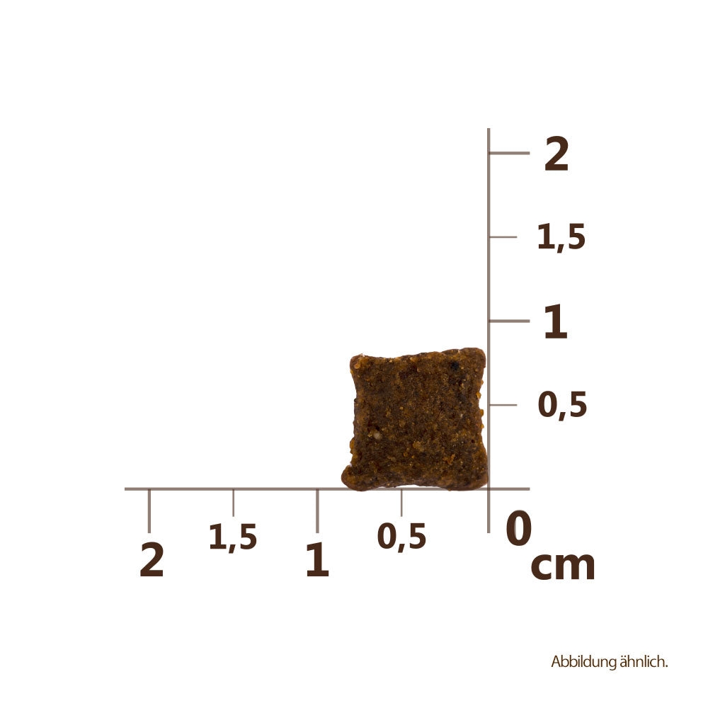 Bild von der Größe der Krokette des Produktes: Carnilove Premium Trockenfutter für sterilisierte oder kastrierte Katzen Lamb Wildboar Sterilised Lamm Wildschwein