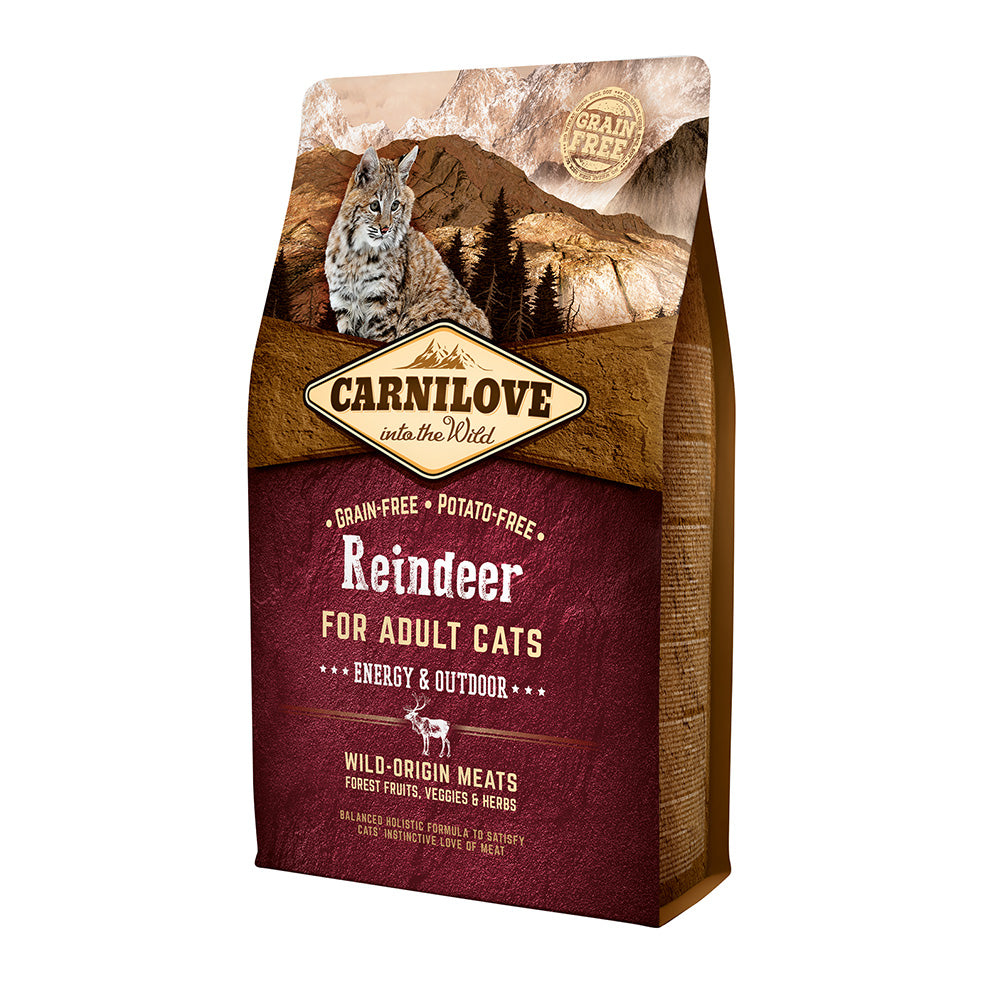 Bild vom Produkt: Carnilove Premium Trockenfutter für adulte Katze Reindeer Energy Outdoor Rentier Energie für Freigänger 2kg