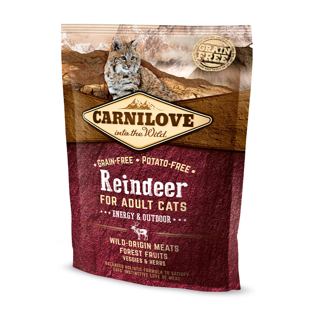 Bild vom Produkt: Carnilove Premium Trockenfutter für adulte Katze Reindeer Energy Outdoor Rentier Energie für Freigänger 400g