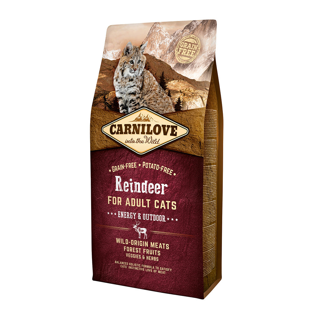 Bild vom Produkt: Carnilove Premium Trockenfutter für adulte Katze Reindeer Energy Outdoor Rentier Energie für Freigänger 6kg