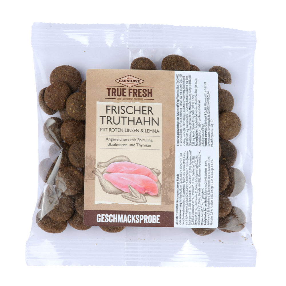 Bild vom Produkt: Probe Carnilove True Fresh Premium Trockenfutter für Adulte Hunde Fresh Turkey Frischer Truthahn 60g