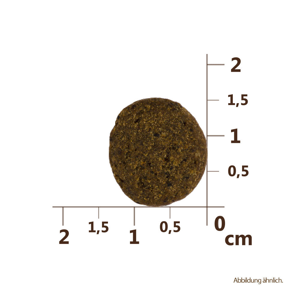 Bild von der Größe der Krokette des Produktes: Carnilove True Fresh Premium Trockenfutter Senior Healthy Weight Fresh Chicken älterer Hund Gewichtskontrolle Frisches Huhn