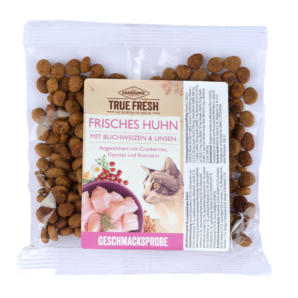 Bild vom Produkt: Probe Carnilove True Fresh Premium Trockenfutter für adulte Katzen Fresh Chicken Frisches Huhn 50g