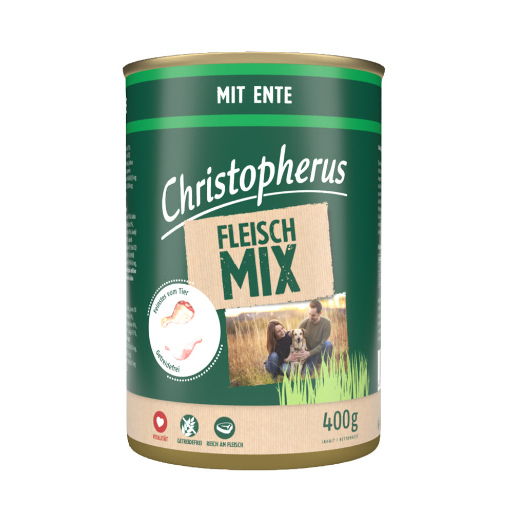 Bild vom Produkt: Christopherus Hund Nassfutter Fleischmix für Adulte Hunde Ente 400g