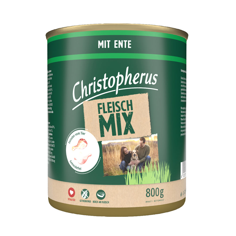 Bild vom Produkt: Christopherus Hund Nassfutter Fleischmix für Adulte Hunde Ente 800g
