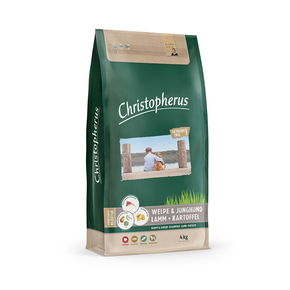 Bild vom Produkt: Christopherus Premium getreidefreies Trockenfutter für Welpen und Junghunde Puppy - Lamm + Kartoffel 4kg