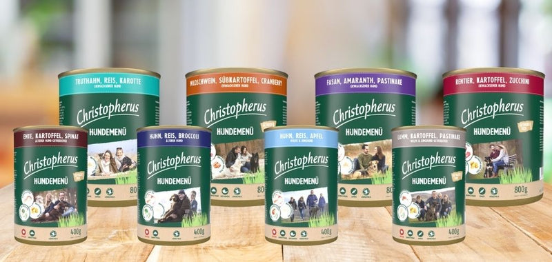Spare 15 % Rabatt auf alle Christopherus Hundemenü Dosen mit dem Code 